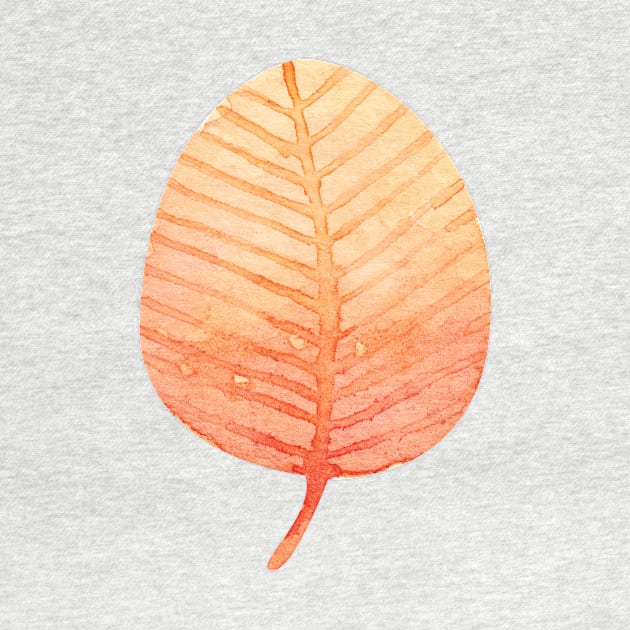 watercolor fall dry leaf by shoko